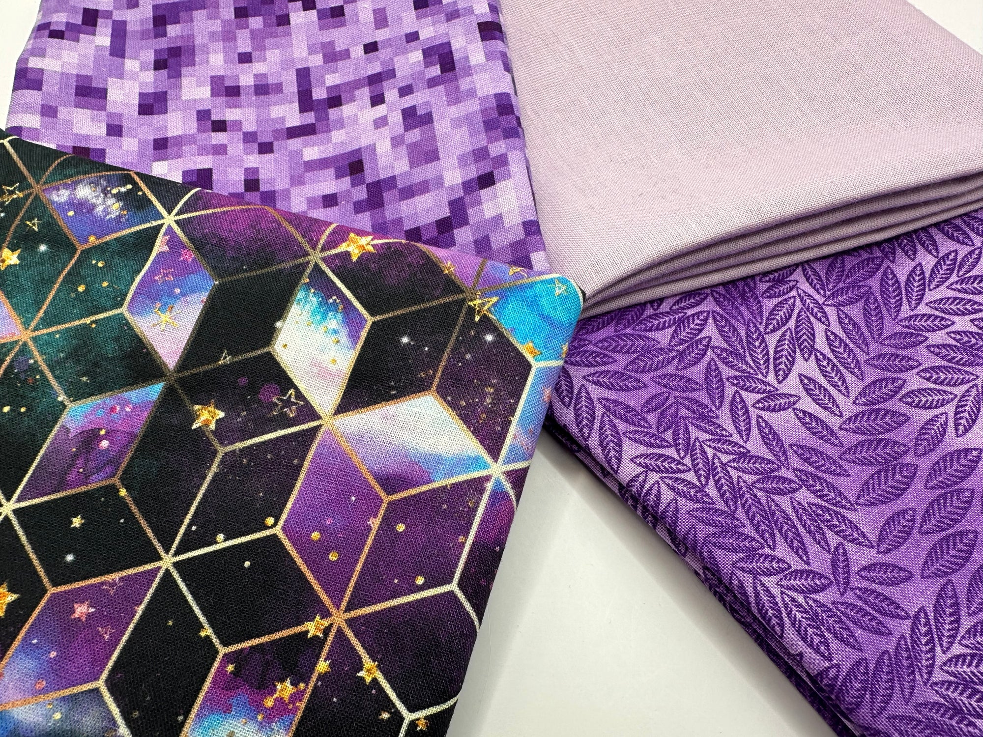 Purple & Lilac Mixed Designs Fat Quarter Bundle 100% Cotton