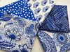 All About Blues Flower Buds Blue & White Mix 100% Cotton