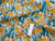 Bright Colorful Daffodils on Sky Blue Poly Cotton