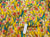 Bright Colorful Daffodils on Yellow Poly Cotton