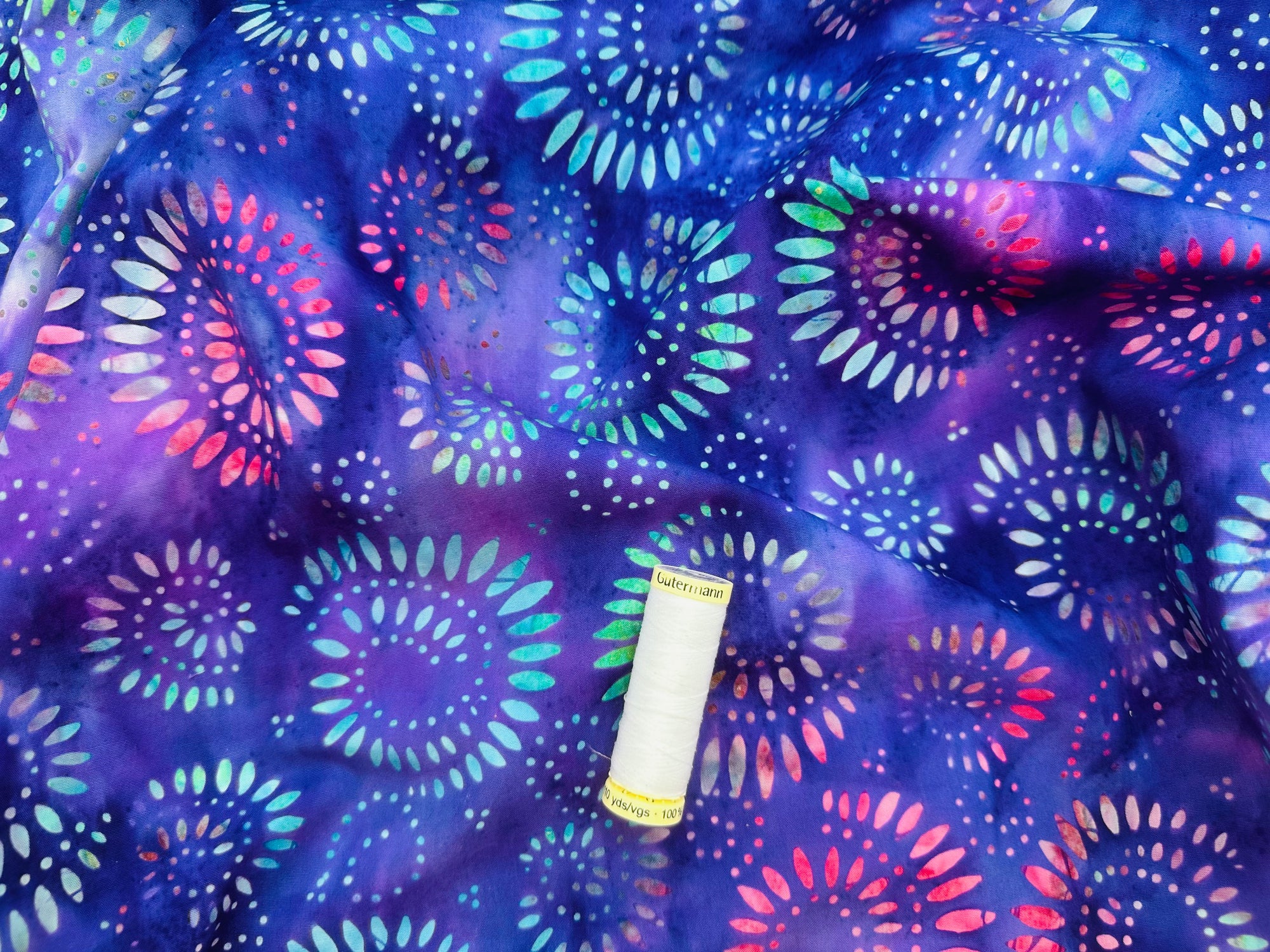 Batik Swirly Pattern Purple 100% Cotton&