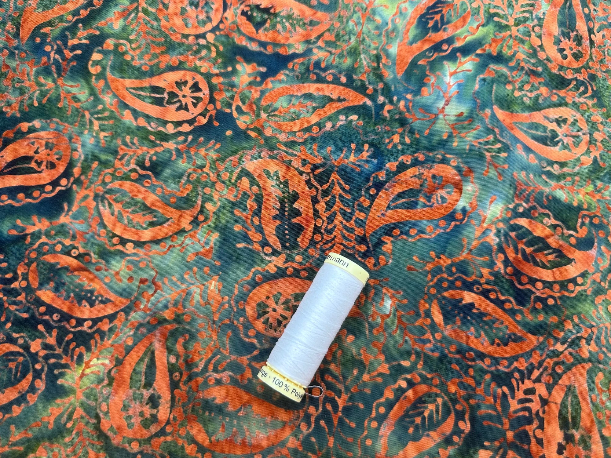 Batik Paisley Pattern Green 100% Cotton