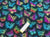 Butterflies Multi Color on Black 100% Cotton Digitally Printed