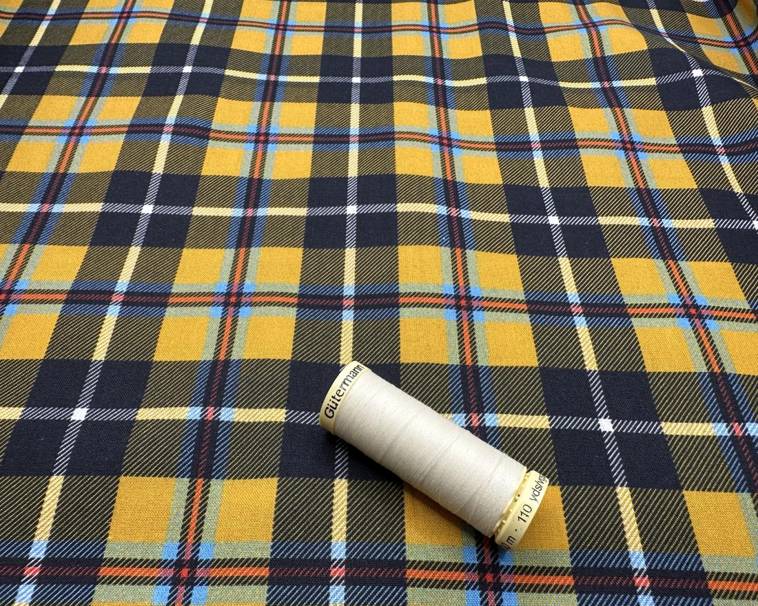 Little Johnny Cornish Tartan Mustard  100% Premium Cotton