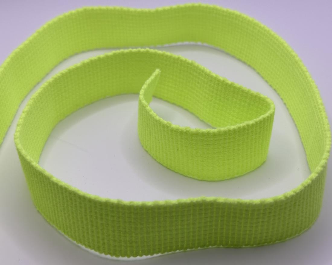 Plain Neon Yellow Webbing 100% Acrylic 30mm wide - The Little Fabric Shop
