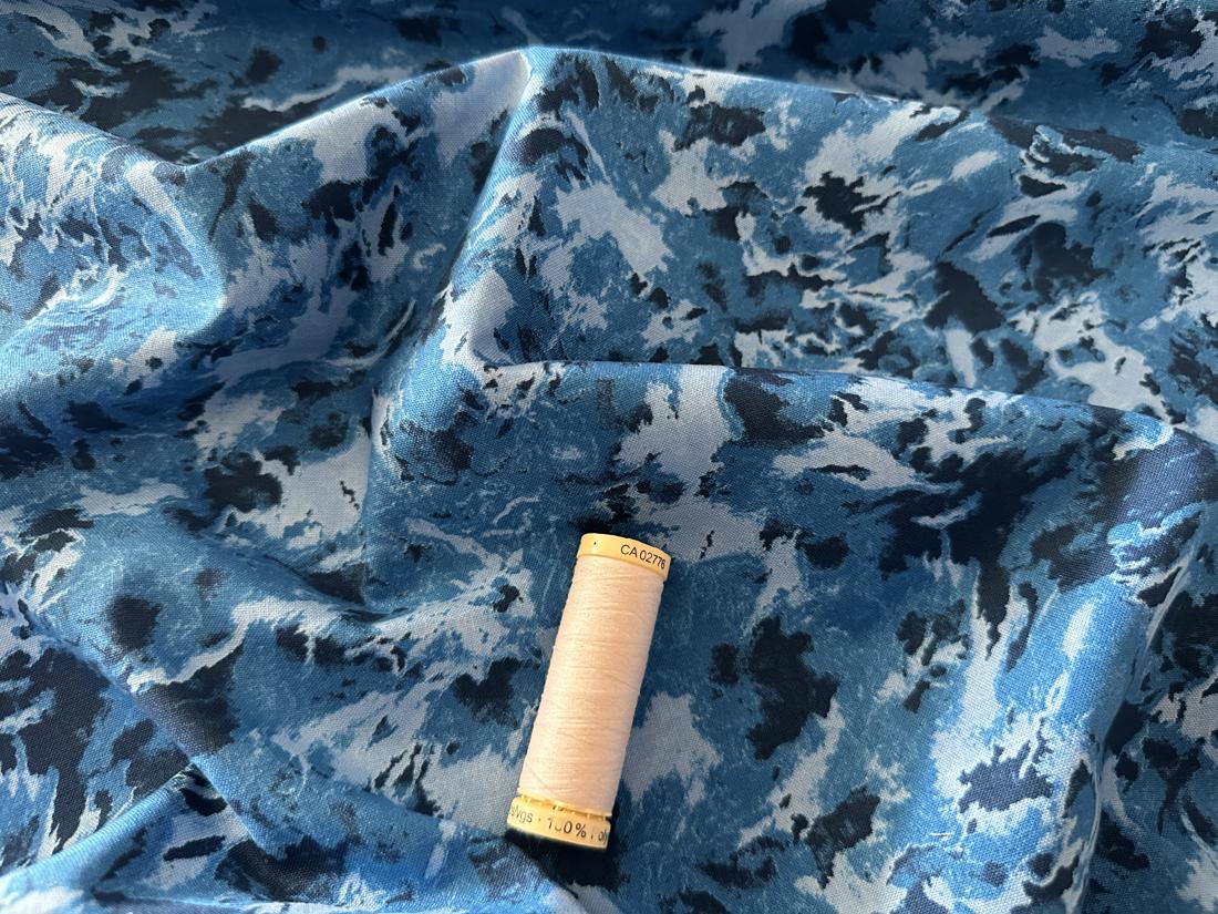 Wild Waves Blender John Louden Nautical Blue  100% Premium Cotton