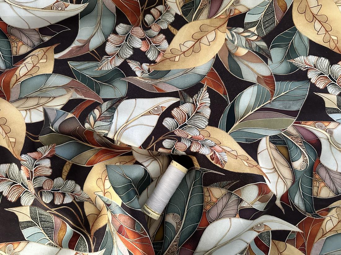Frond Nouveau by Sasha for Quilting Treasures Leaves 100% Cotton Premium Digitally Printed