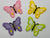 Bright Butterflies Pink Yellow Lime & Lilac Iron On or Sew on Embroidered Fabric Motif