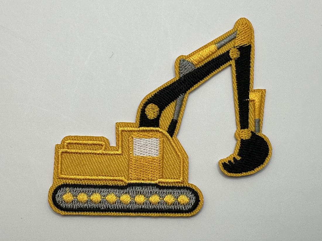 Excavator Iron On or Sew on Embroidered Fabric Motif