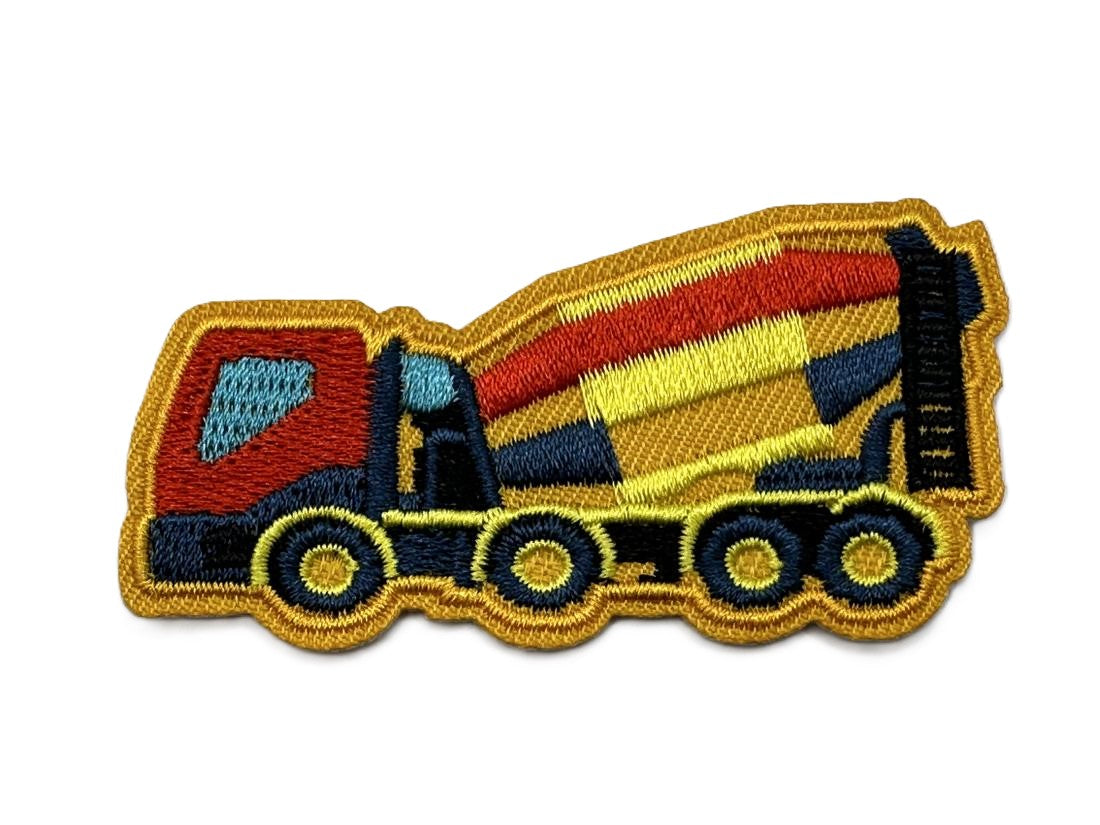 Cement Truck Iron On or Sew on Embroidered Fabric Motif