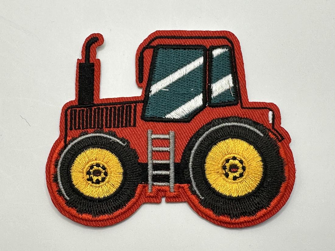 Red Tractor Iron On or Sew on Embroidered Fabric Motif