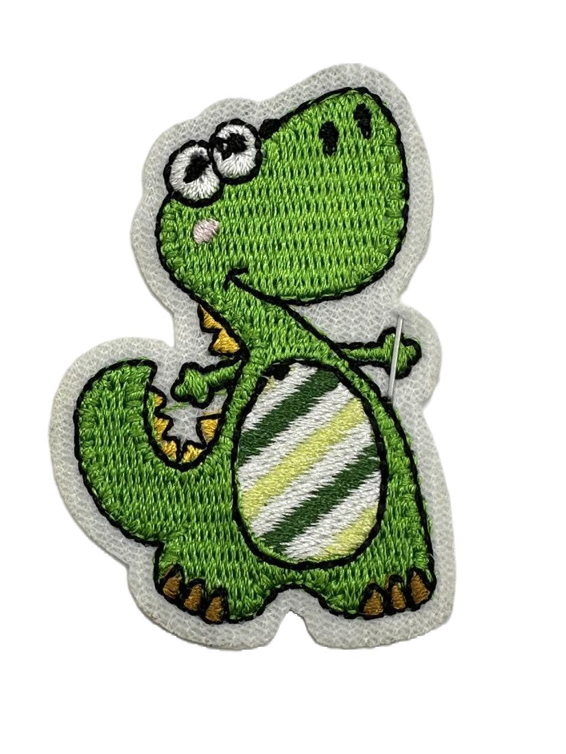 Cute Little Dinosaur Iron On or Sew on Embroidered Fabric Motif
