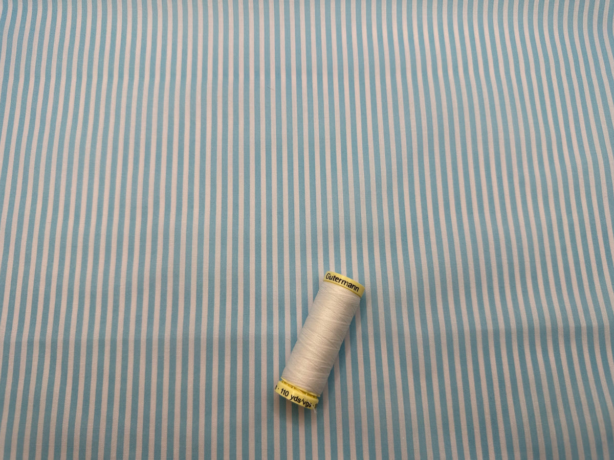 Candy Stripe Polycotton - Grey and White