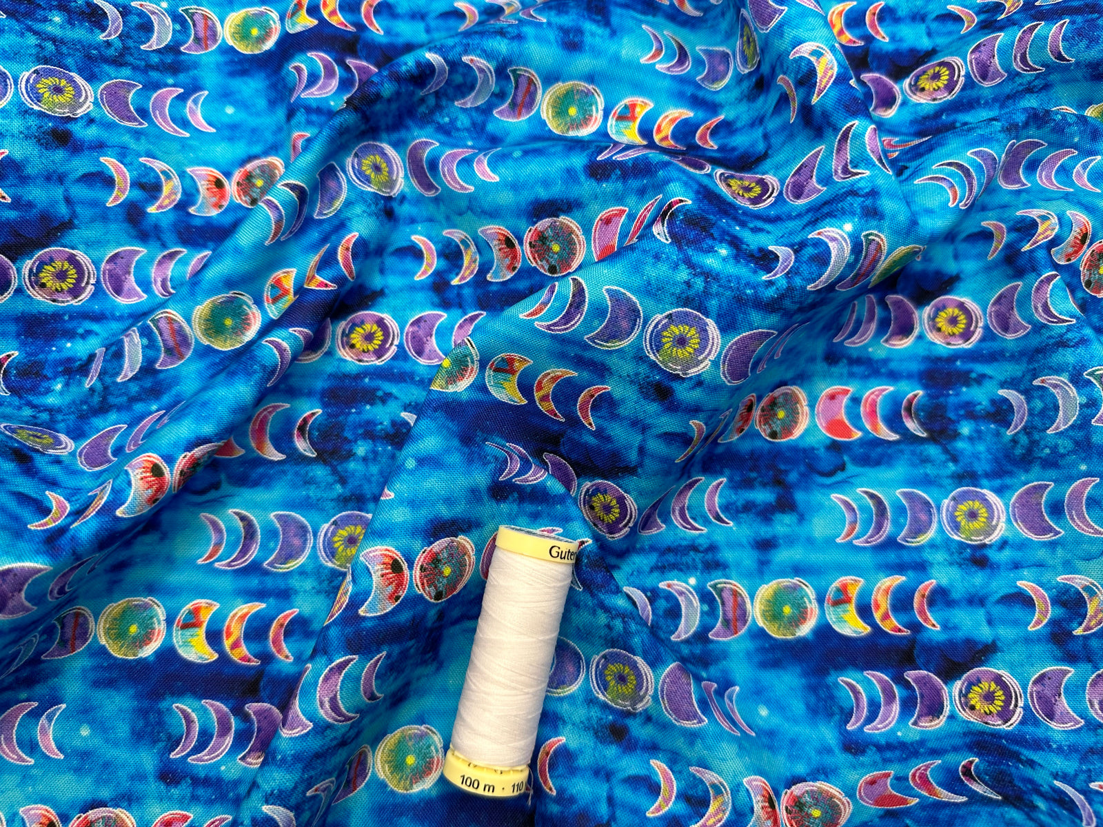 Stargazer Moon Phases by Dean Russo for 3 Wishes 100 Premium Cotton The Little Fabric Shop