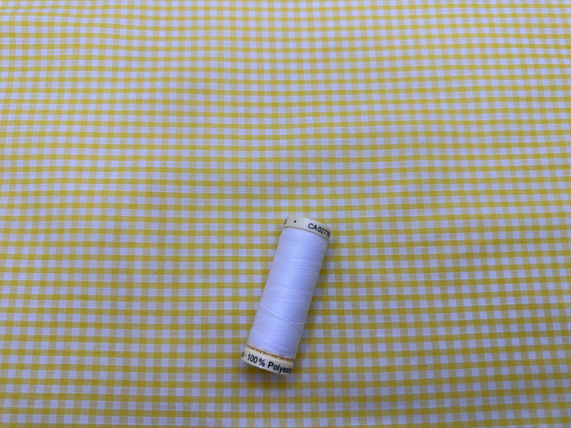 Gingham Yellow 1/8 inch Poly Cotton