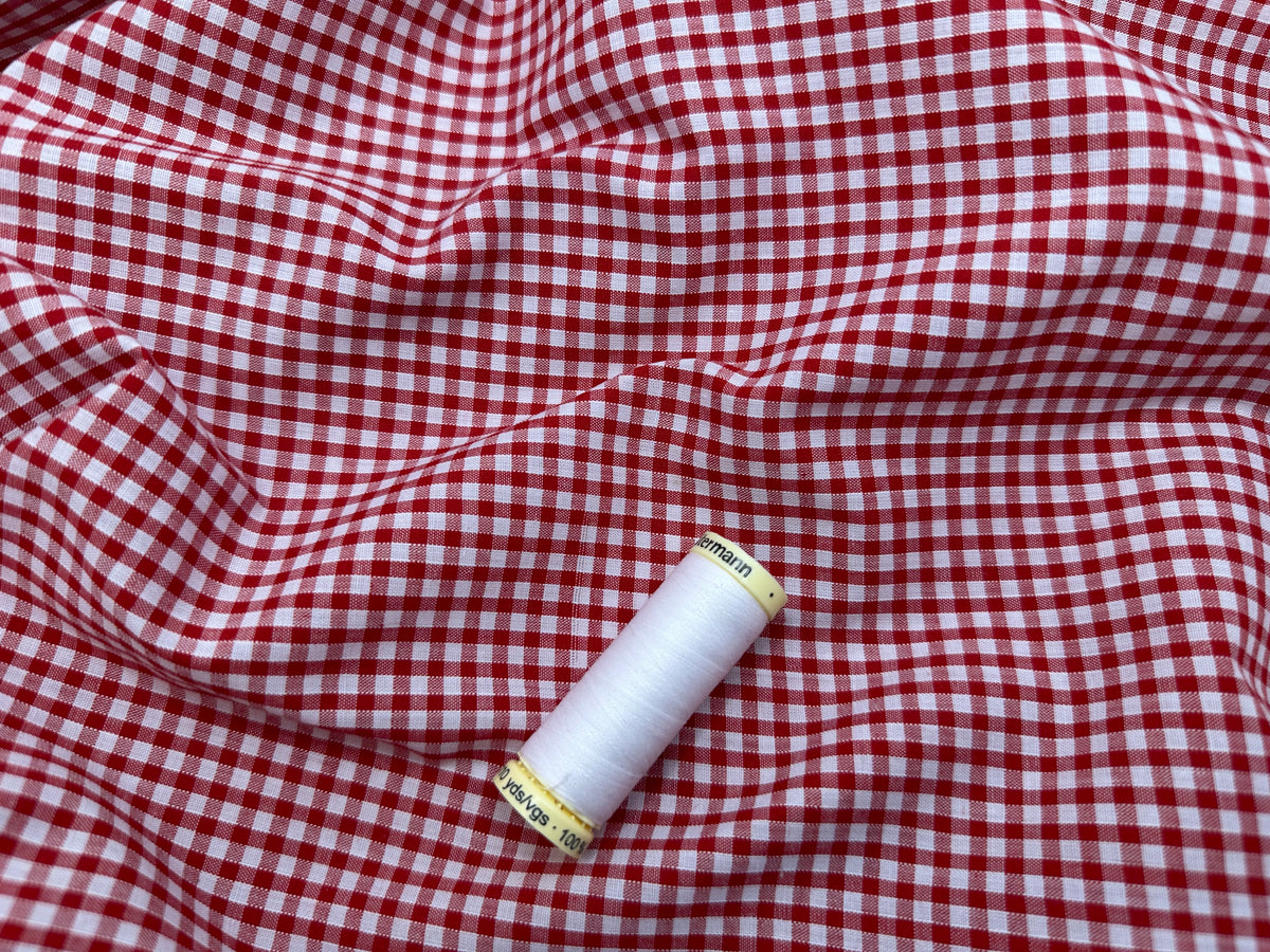 Gingham Red 1/8 inch Poly Cotton