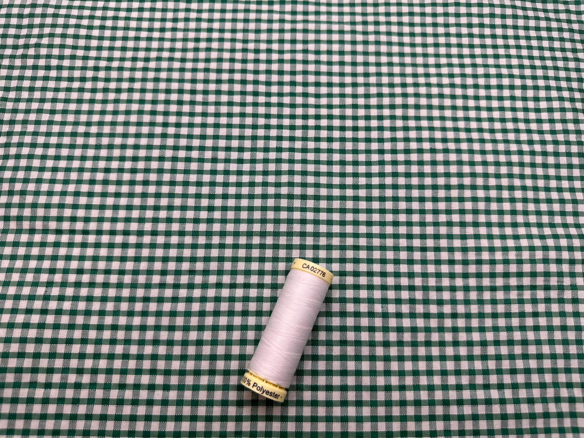 Gingham Green 1/8 inch Poly Cotton