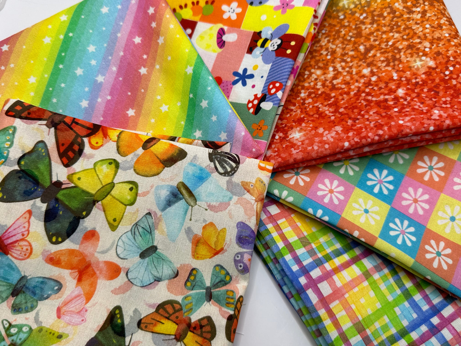 Bright & Pastel Designs Digitally Printed 100 Cotton Fat Quarter Bund The Little Fabric Shop