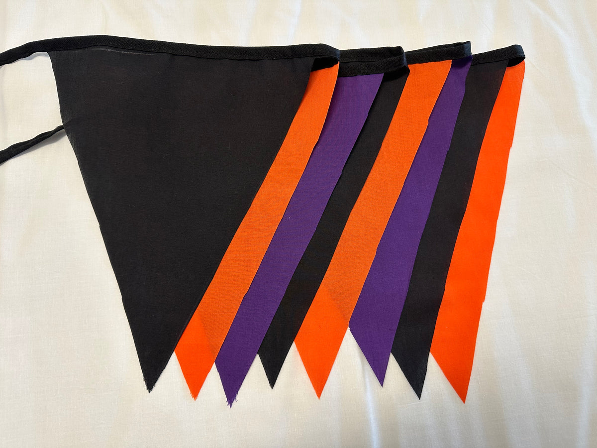 Basic Bunting Purple Black &amp; Orange Flags