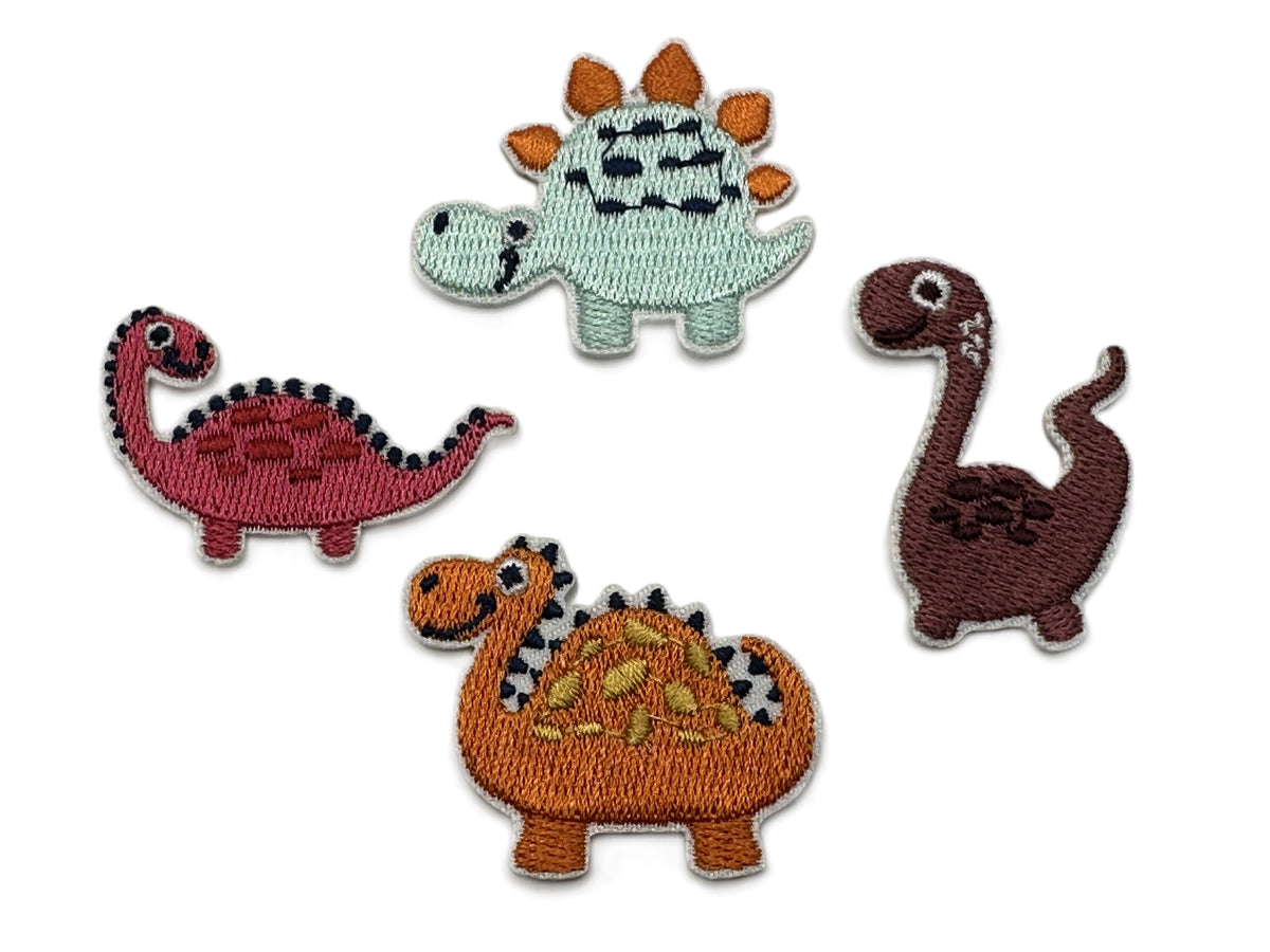 Dinosaurs Cute Design 4 Iron On or Sew on Embroidered Fabric Motif The Little Fabric Shop