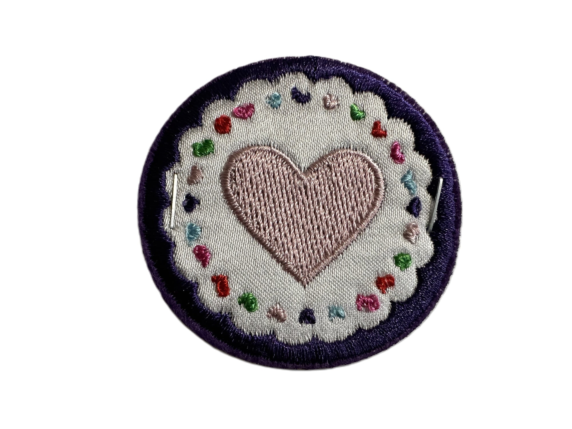 Heart Patch Iron On or Sew on Embroidered Fabric Motif