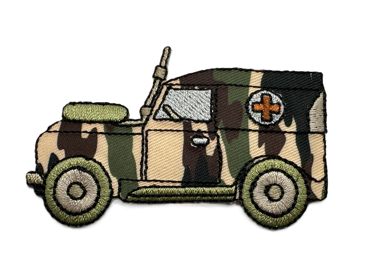 Camouflage Medical Jeep Iron On or Sew on Embroidered Fabric Motif