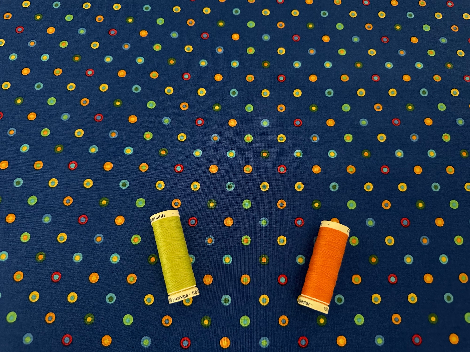 Fun & Games Small Rings Navy by Deborah Edwards for Northcott Fabrics Digitally Printed Premium 100% Cotton