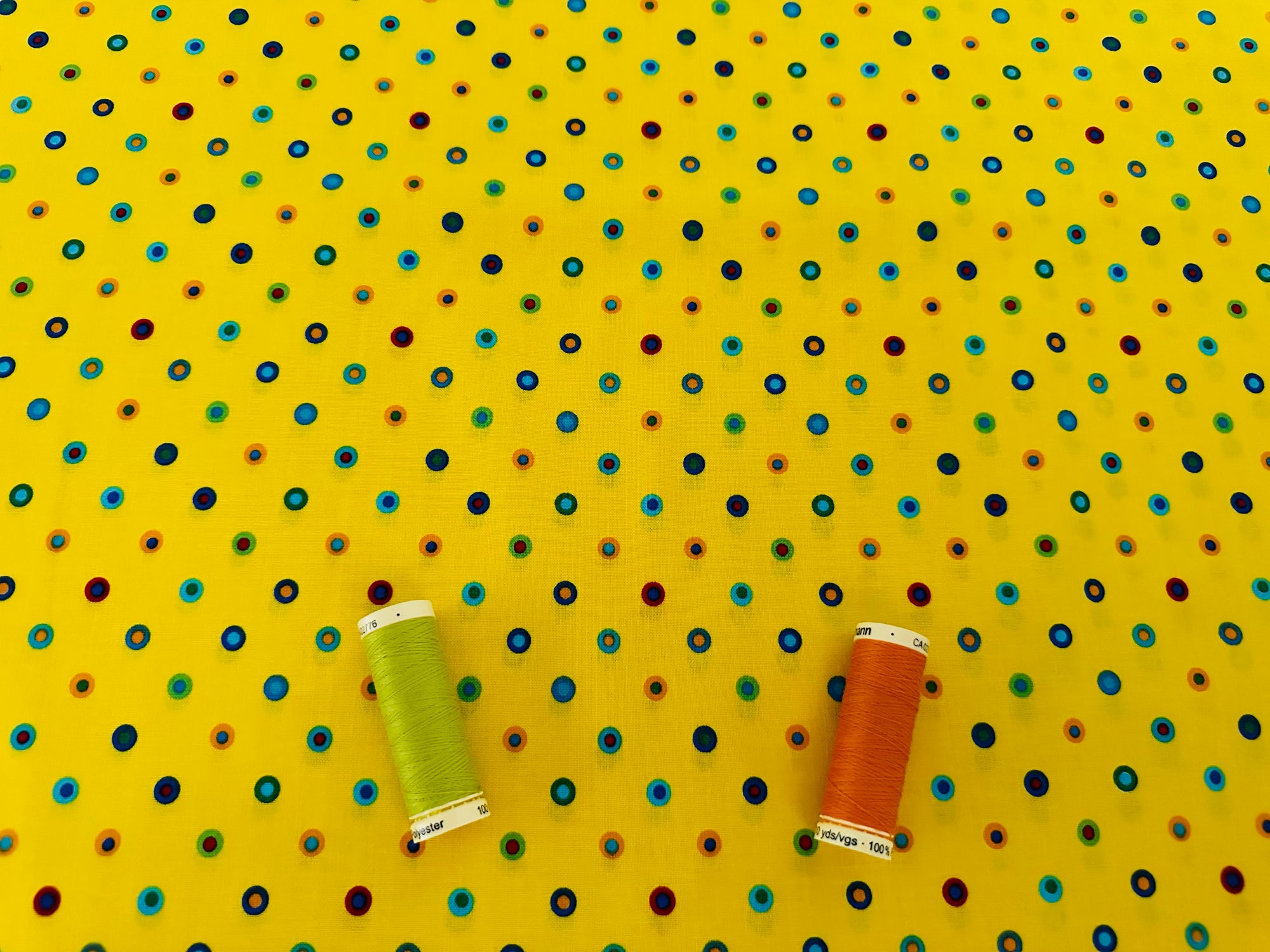 Fun & Games Small Rings Yellow by Deborah Edwards for Northcott Fabrics Digitally Printed Premium 100% Cotton