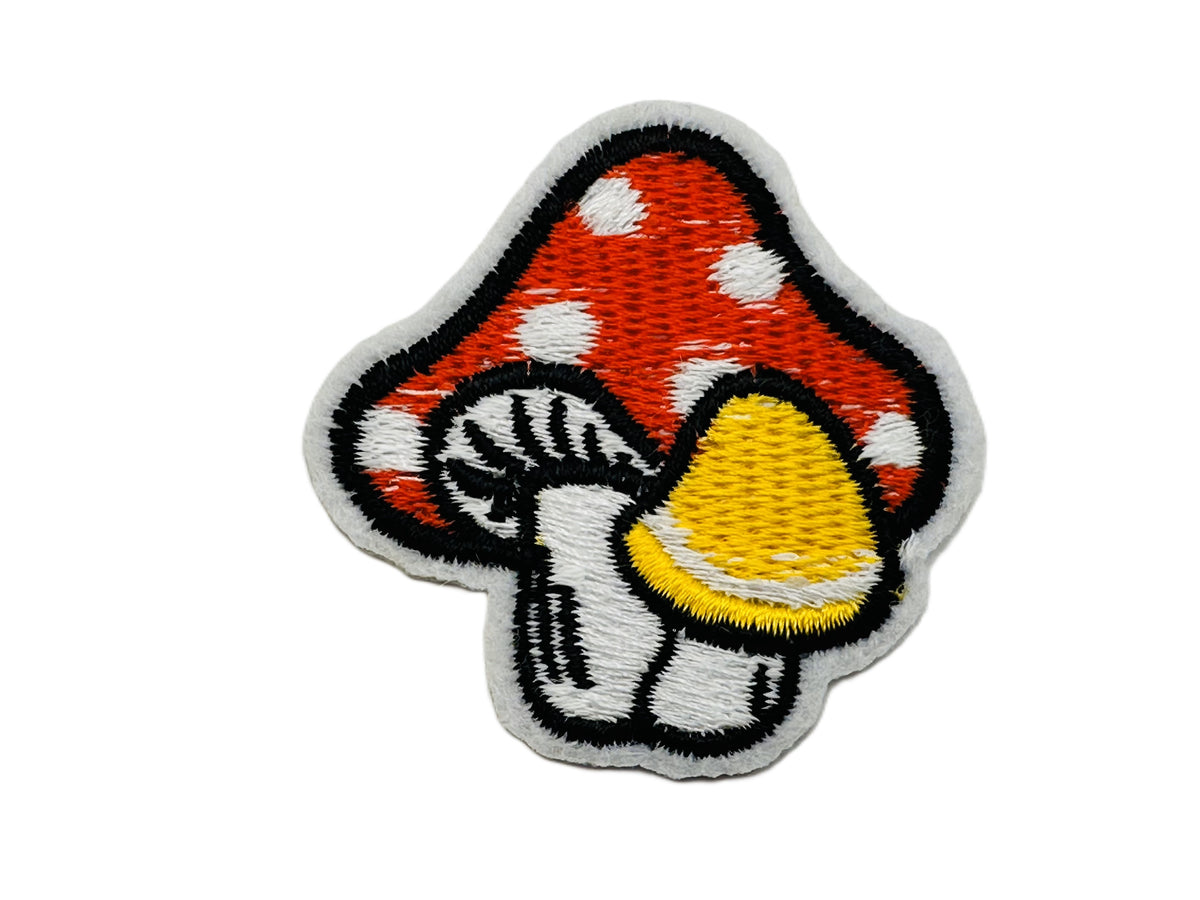 Mushroom 5 Iron On or Sew on Embroidered Fabric Motif