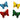 Bright Butterflies Orange Yellow Green & Turquoise Iron On or Sew on Embroidered Fabric Motif