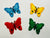 Bright Butterflies Orange Yellow Green & Turquoise Iron On or Sew on Embroidered Fabric Motif