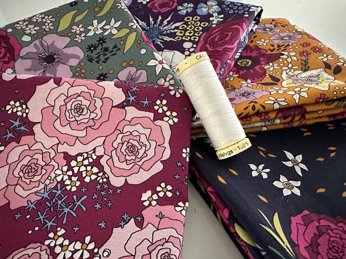 Midnight Meadows By The Crafty Lass Fat Quarter Bundle 100% Cotton Digital Prints