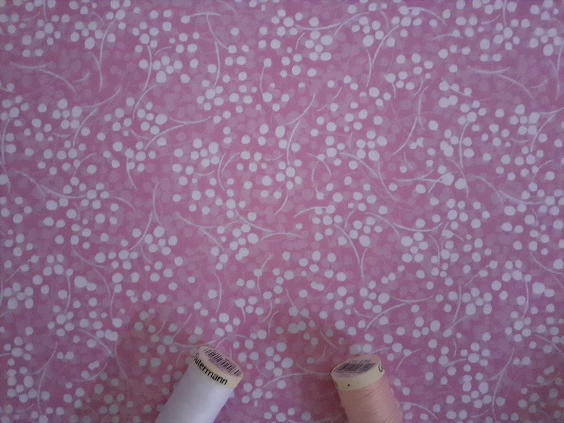 Berry Nice By P&B Textiles White & Pink on a Candy Pink Background 100% Cotton