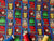 DC Comic Marvel Characters on a Royal Blue Background - Licensed 100% Cotton