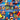 Tonka Trucks Building on a Royal Blue Background 100% Cotton Licensed