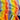 Rainbow vertical stripe glitter effect digital print on 100% cotton fabric with colorful threads on top