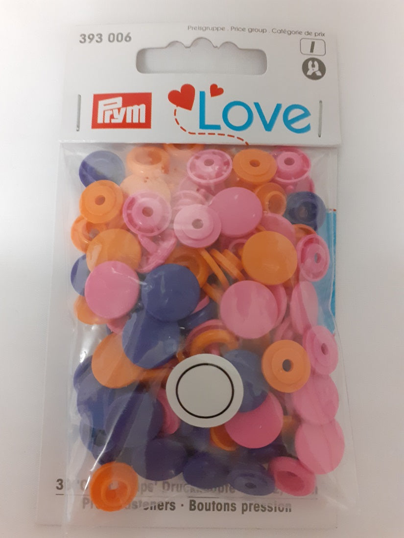 Prym 12mm Plastic Snaps Assorted Colors - The Little Fabric Shop