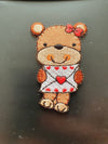 Cute Little Bear & Love Letter Iron On or Sew on Embroidered Fabric Motif 3cm x 5cm