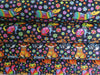 Mosaic Cats Bright Multi Color on a Black Background Digital Print 100% Cotton