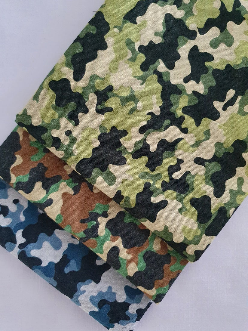 Green Camo Print - Polycotton Fabric