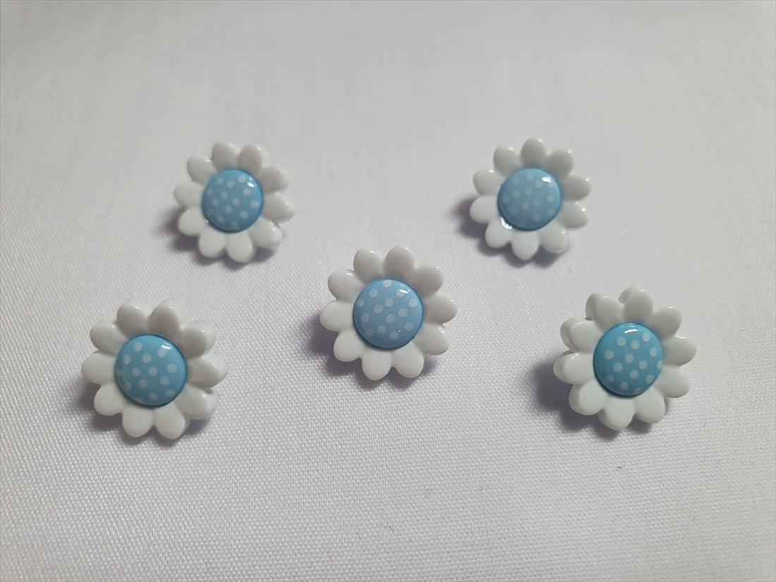 Flower Polka Dot Daisy Buttons 14mm