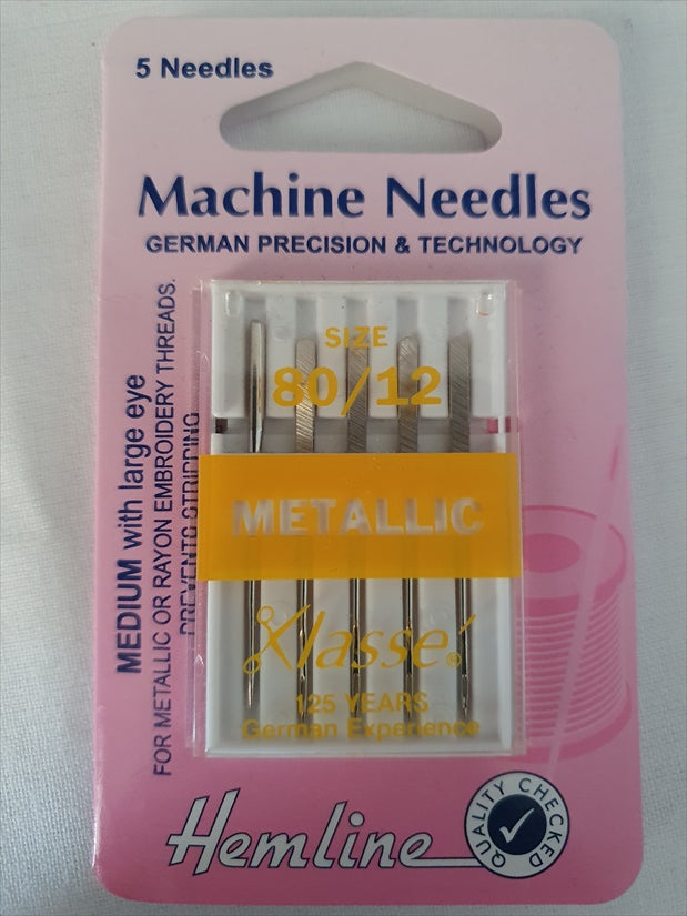 Hemline Metallic Machine Needles 80/12