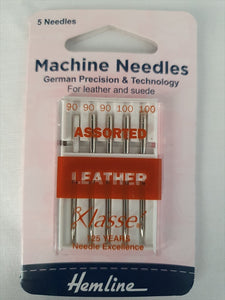 Hemline Assorted Leather Machine Needles 90-100