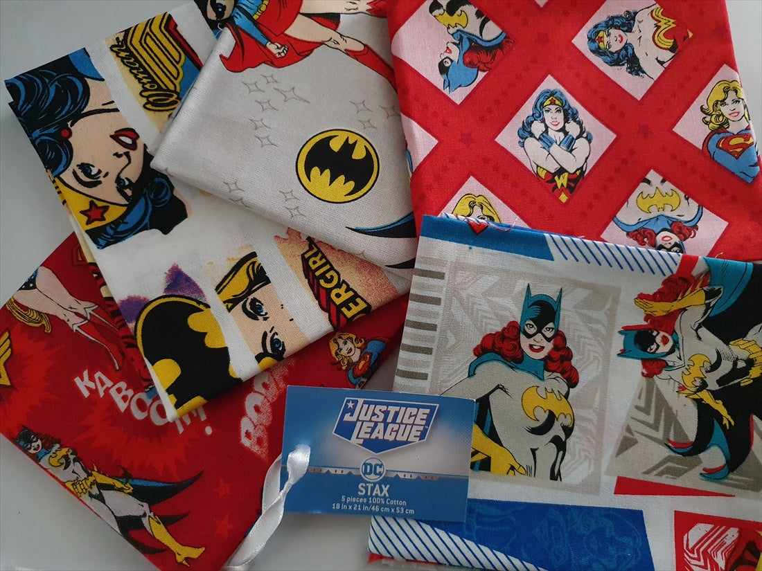 Justice League Hero Mix Fat Quarter Bundle 100% Cotton Licensed