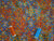 Quilting Treasures Colorful Scattered Petals on a Orange Background 100% Cotton