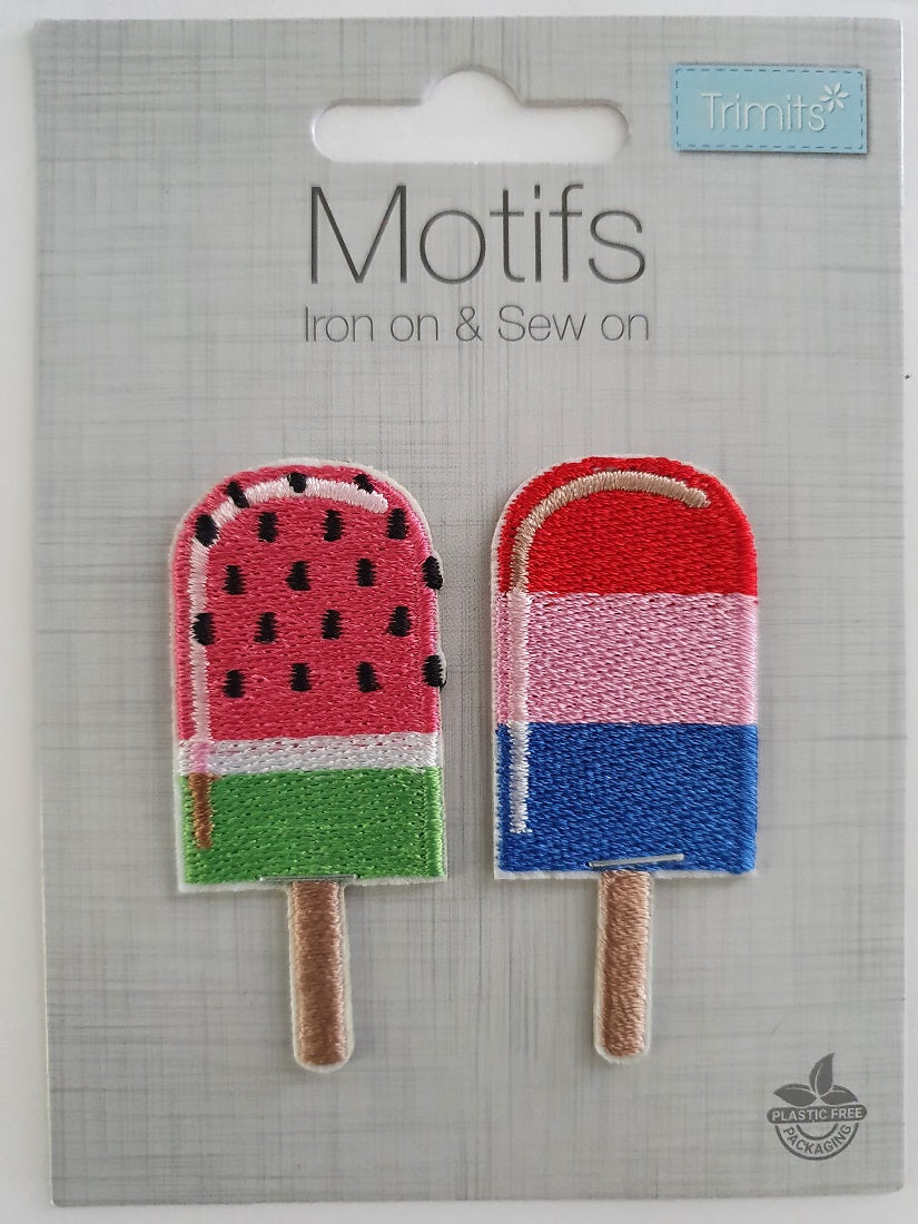Lolly Pops 2 Iron On or Sew on Embroidered Fabric Motifs