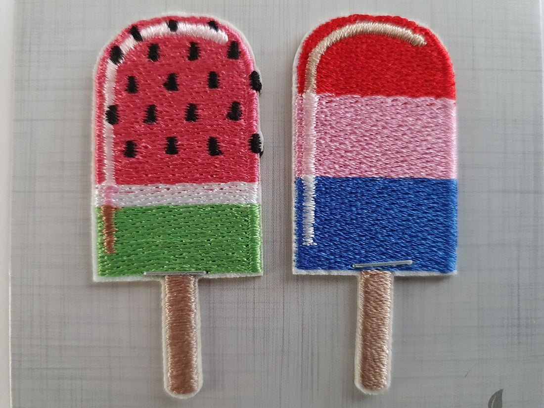 Lolly Pops 2 Iron On or Sew on Embroidered Fabric Motifs