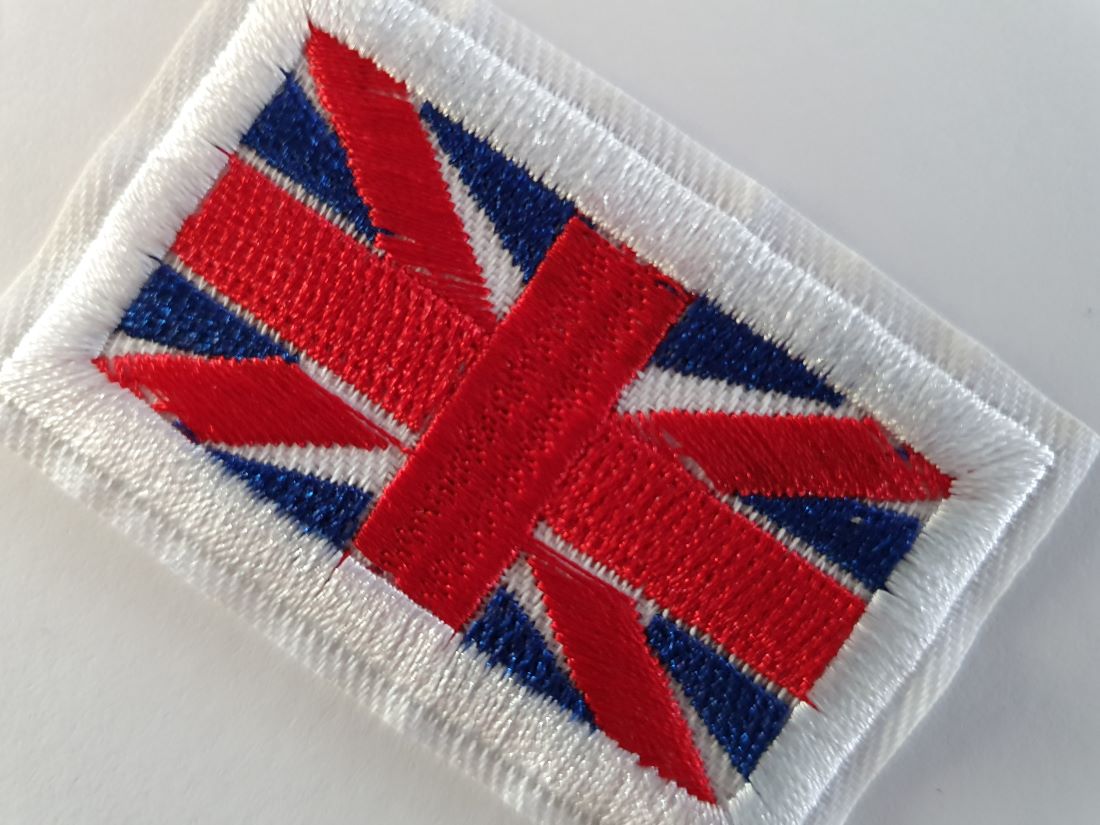 Union Jack Flag Iron On Embroidered Fabric Motif