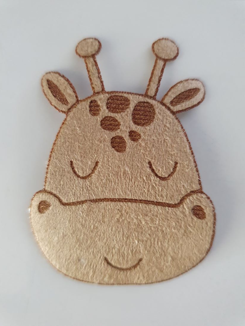 Cute Zoo Animal Giraffe Iron On Embroidered Fabric Motif