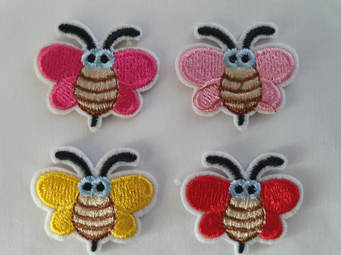 Cute Little Butterflies  Iron On or Sew on Embroidered Fabric Motif